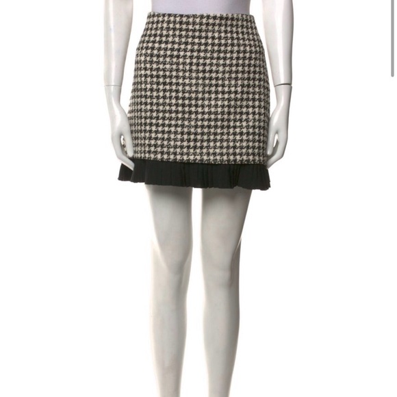 Sandro Black and White Houndstooth Mini Skirt - Picture 1 of 3